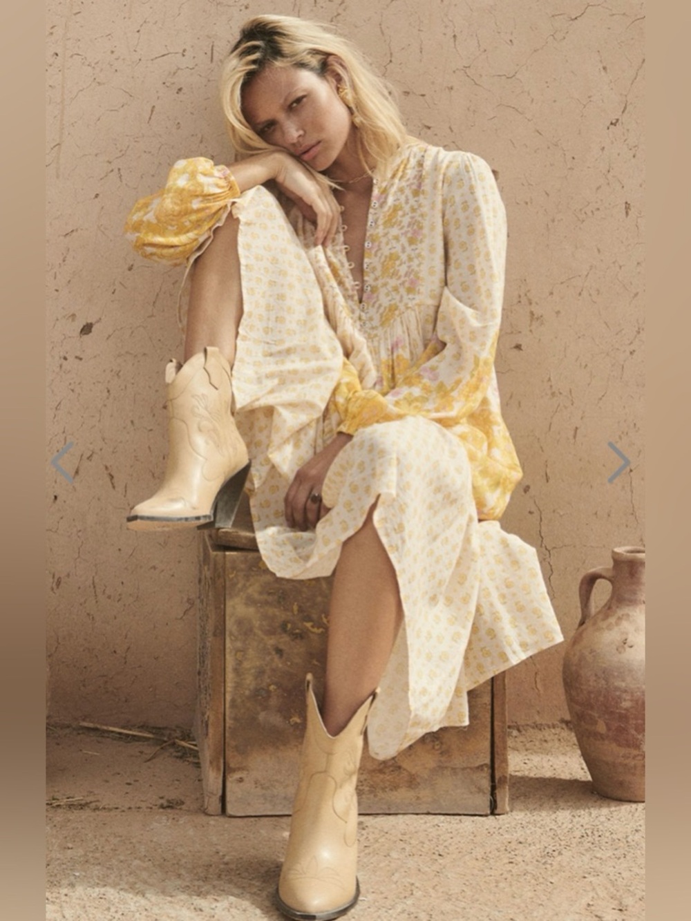 SPELL 🌼 Yellow Rose Boho Midi XS - Picture 2 of 12